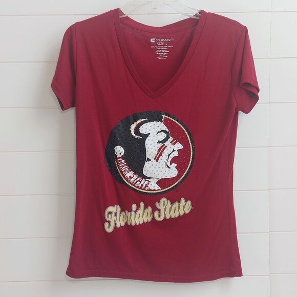 Florida State University Colosseum Embellished T Shirt Women's Large Seminoles - Picture 1 of 6